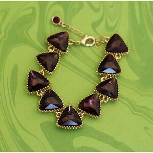 Vintage Geometric Blood Triangles Art Deco Bracelet 8 inch - W11